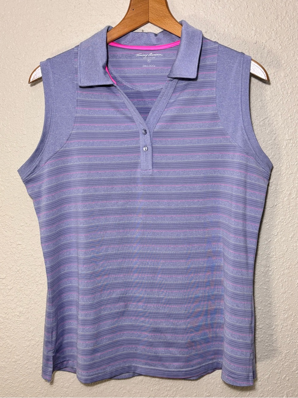Tommy Armour Dri-Logic sleeveless golf polo  thin pink and purple. Women’s XL